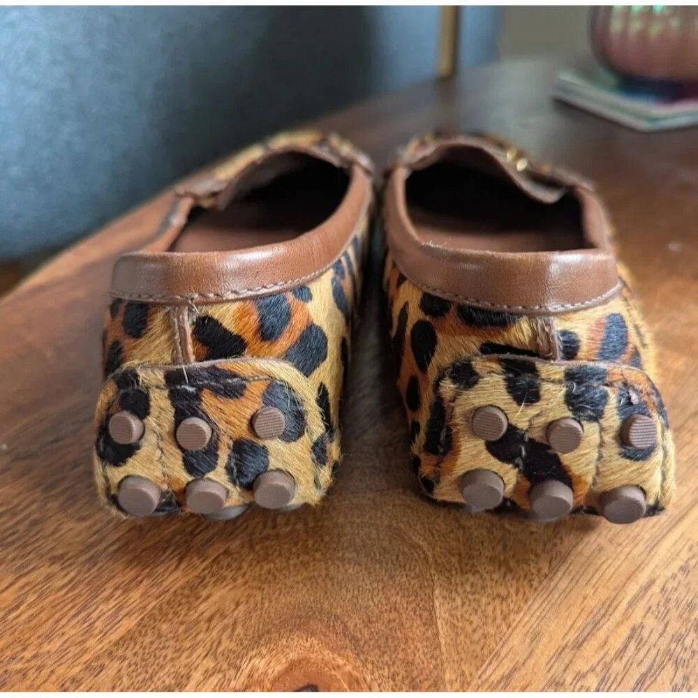 Tory Burch Shoe Leopard Calf Hair Kendrick Loafers Womens 7